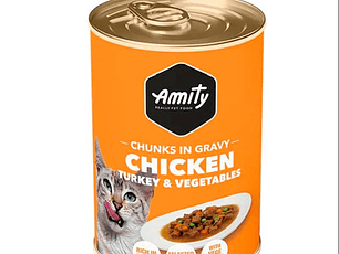 AMITY CAT CHICKEN CHUNKS IN GRAVY 415 GR 