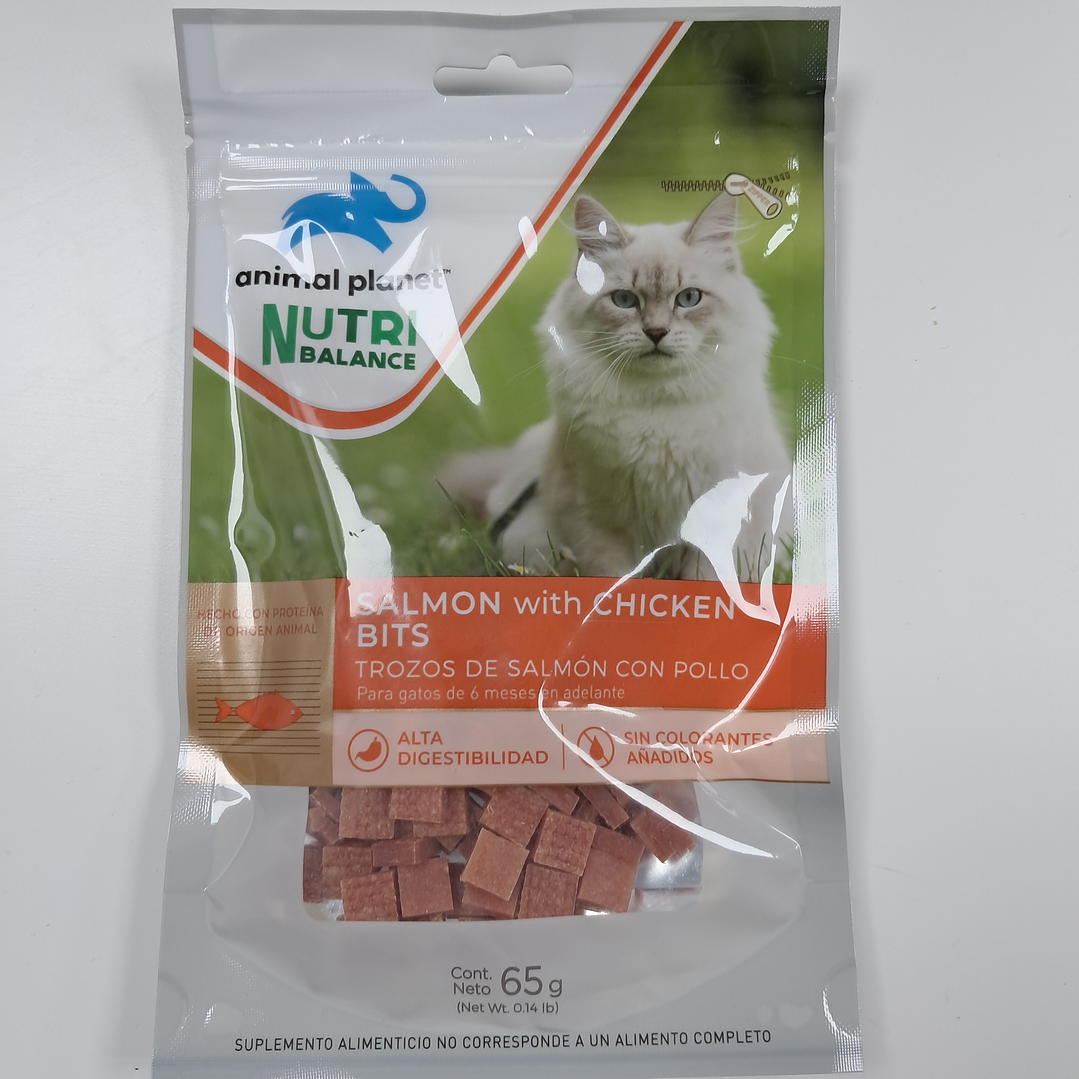 ANIMAL PLANET GATO TROZOS DE SALMON CON POLLO 65 GR 1