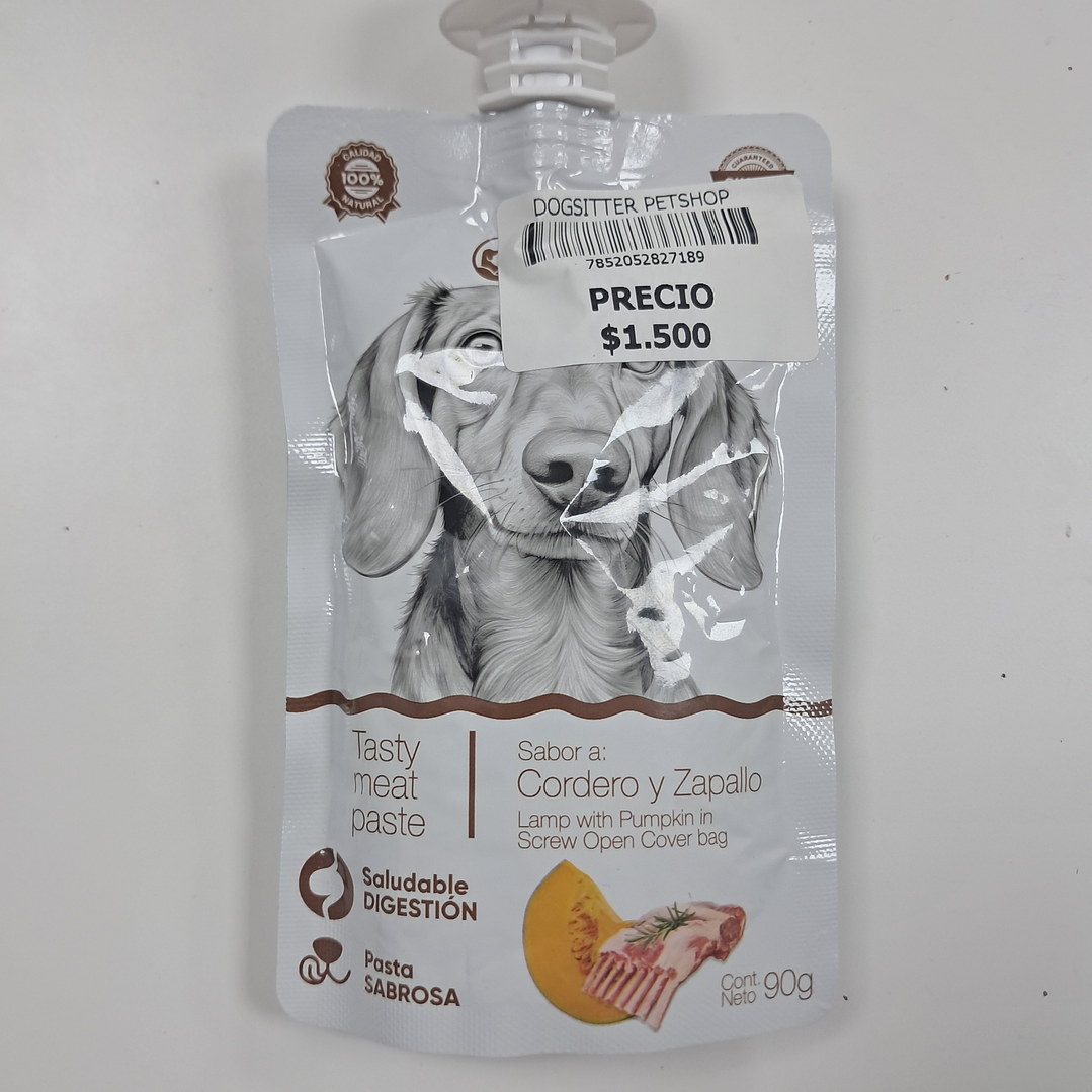 PASTA LIQUIDA SABOR CORDERO Y ZAPALLO 90 GR  1