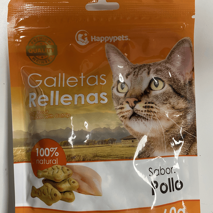 GALLETAS RELLENAS SABOR POLLO CATNIP 60 GR 1