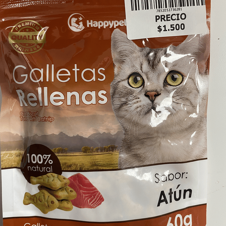 GALLETA RELLENA SABOR ATÚN YCATNIP 60 GR 1