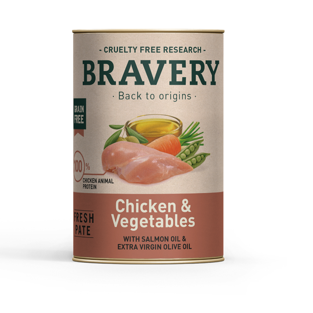 BRAVERY CHICKEN AND VEGETABLES DOG WET FOOD 290 GR 1