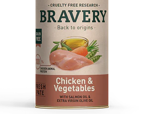 BRAVERY CHICKEN AND VEGETABLES DOG WET FOOD 290 GR