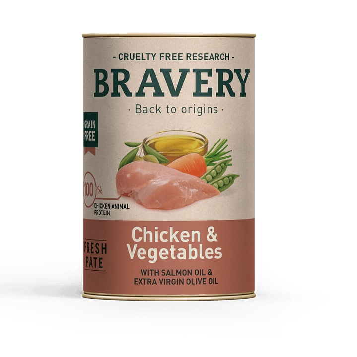 BRAVERY CHICKEN AND VEGETABLES DOG WET FOOD 290 GR 1