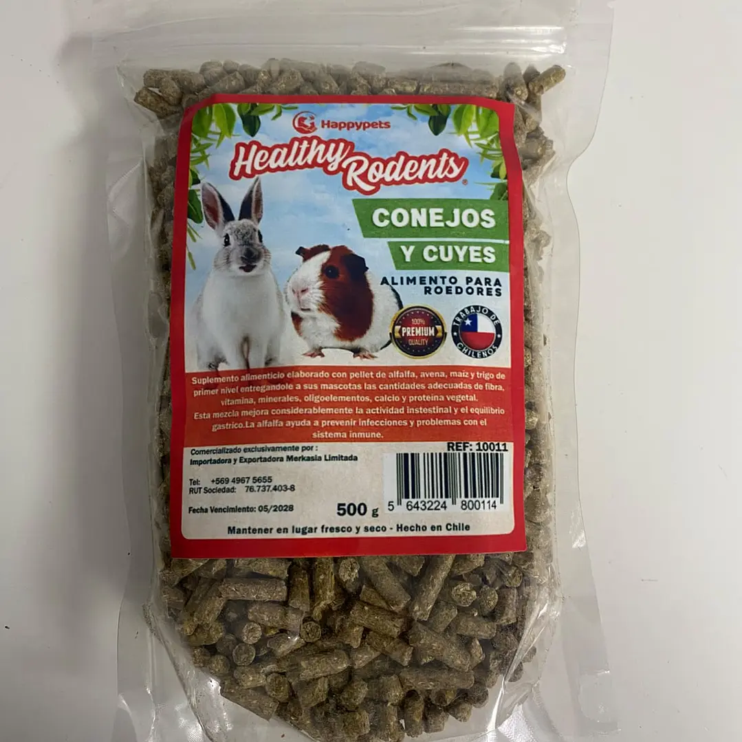 HEALTHY RODENTS ALIMENTO CONEJOS Y CUYES  500 gr. 1