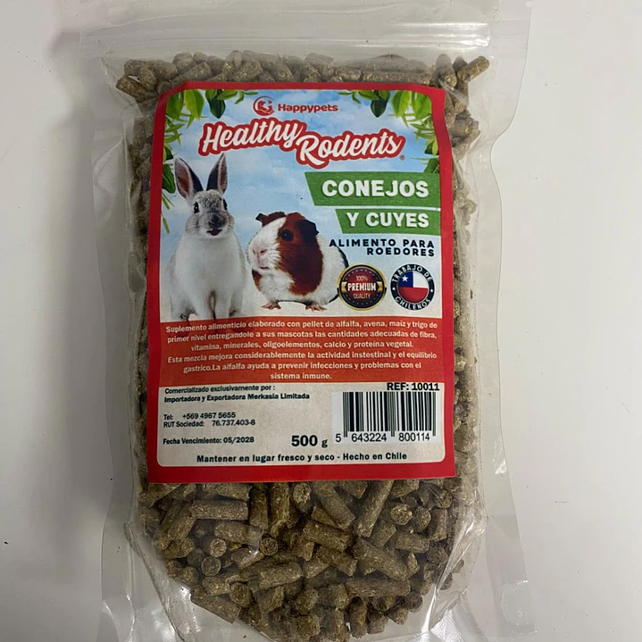 HEALTHY RODENTS ALIMENTO CONEJOS Y CUYES  500 gr. 1