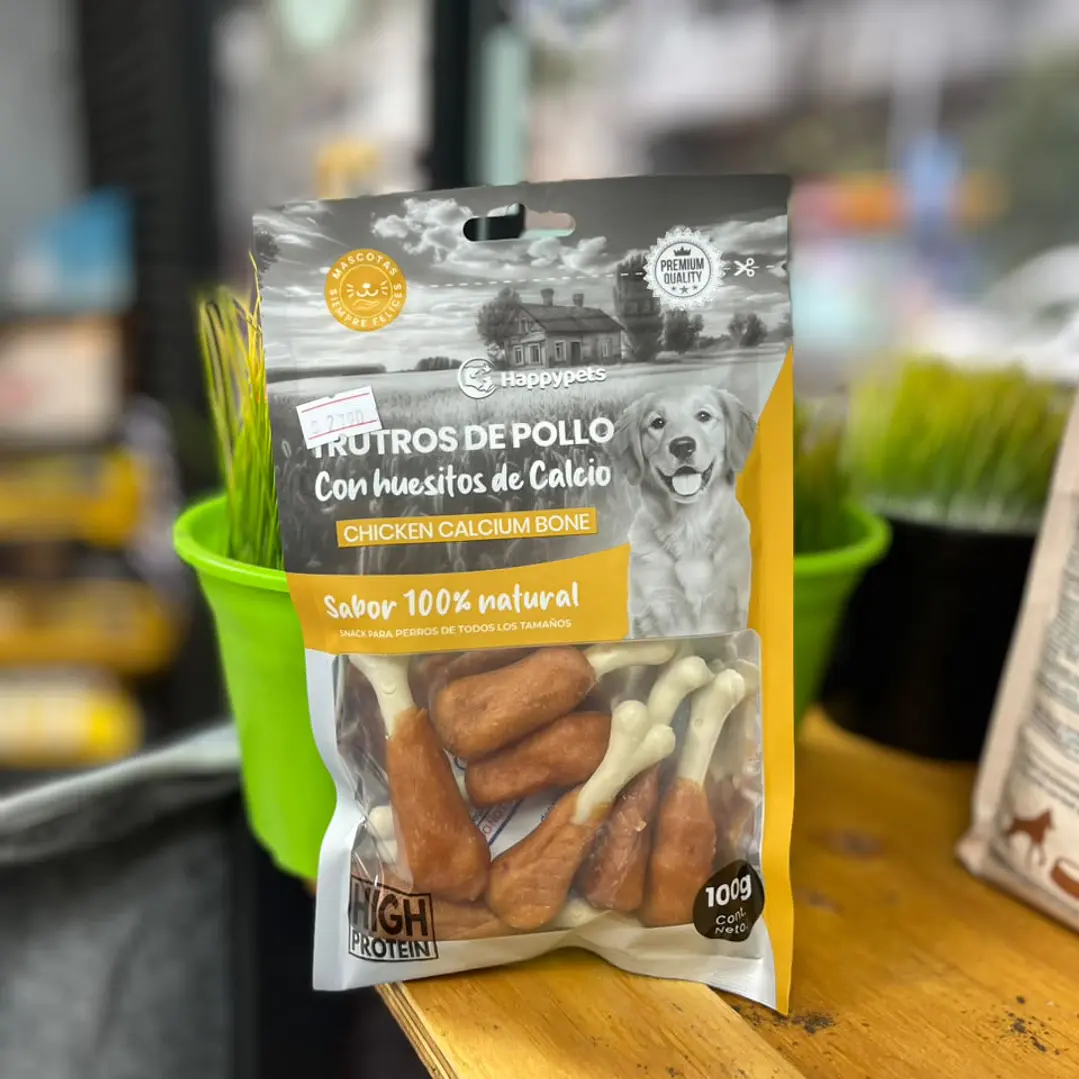 SNACK TRUTOS DE POLLO CON HUESITOS DE CALCIO, 100 grs. 1
