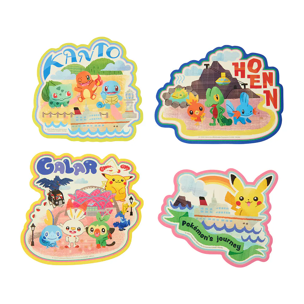 Set 4 Stickers · Kanto, Hoenn y Galar - Imagen principal