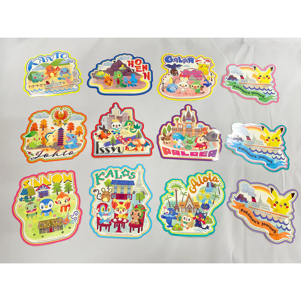 Set 4 Stickers · Kanto, Hoenn y Galar - Vista del producto