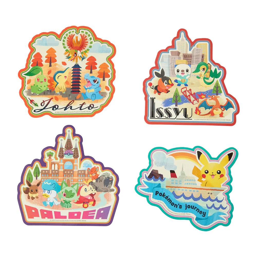 Set 4 Stickers · Johto, Unova y Paldea - Imagen principal