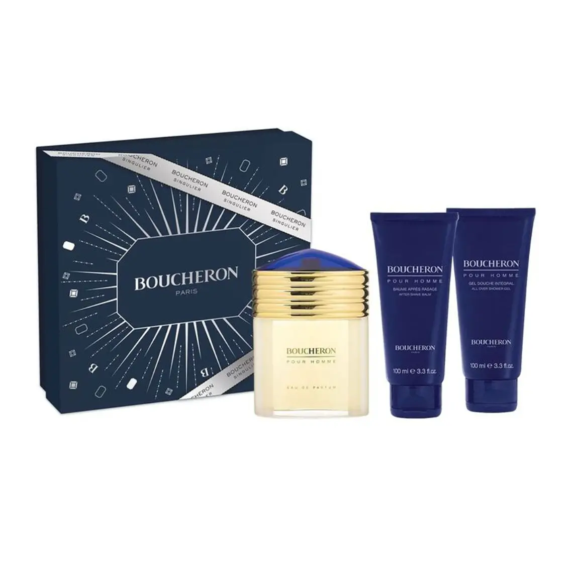 Coffret Boucheron Homme Eau de Parfum 100 ml + Bálsamo After-Shave 100 ml e Gel de Banho 100 ml 1