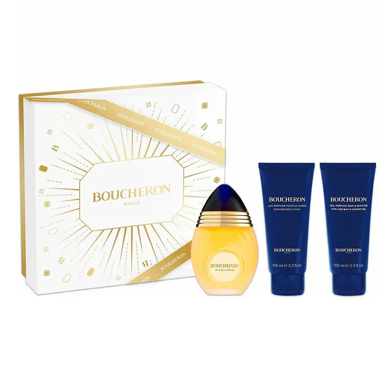 Coffret Boucheron Femme Eau de Parfum 100 ml + Leite Corporal 100 ml + Gel de Banho 100 ml 1