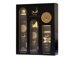 Lattafa Asad Eau de Parfum 100ml + Air Freshner 300 ml + Perfumed Spray 200ml