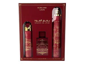 Lattafa Badee Al Oud Sublime Unissexo Eau de Parfum 100ml + Air Freshner 300 ml + Perfumed Spray 200ml