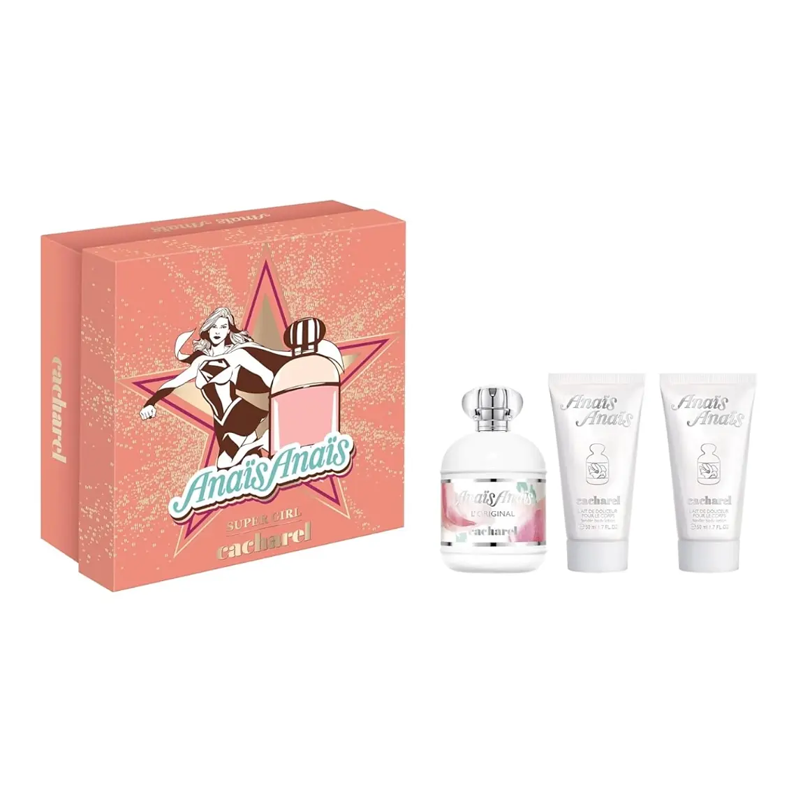 Coffret SuperGirl Cacharel Anais Anais Eau de Toilette 100 ml + 2x Body Lotion 50ml 1