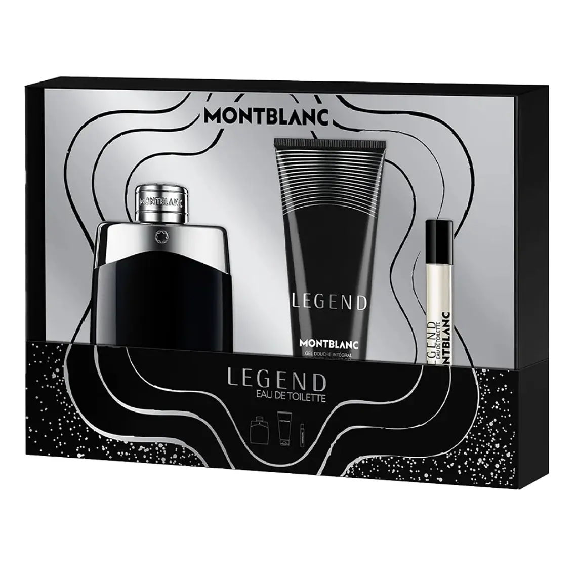 Coffret Montblanc Legend Eau de Toilette 100ml + Eau de Toilette 7,5ml + Gel Duche 100ml  1