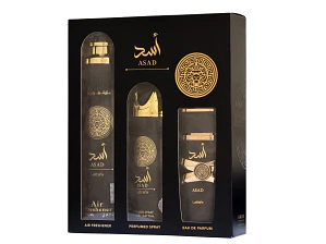 Lattafa Asad Eau de Parfum 100ml + Air Freshner 300 ml + Perfumed Spray 200ml