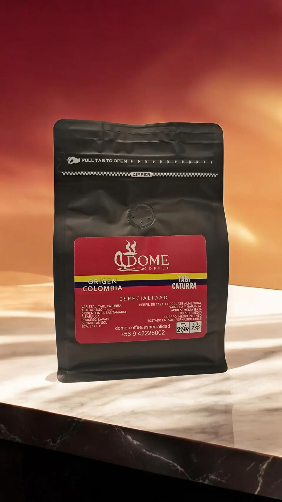 Cafe Origen Colombia  Tabi Caturra 84 + pts sca  250 gr 1