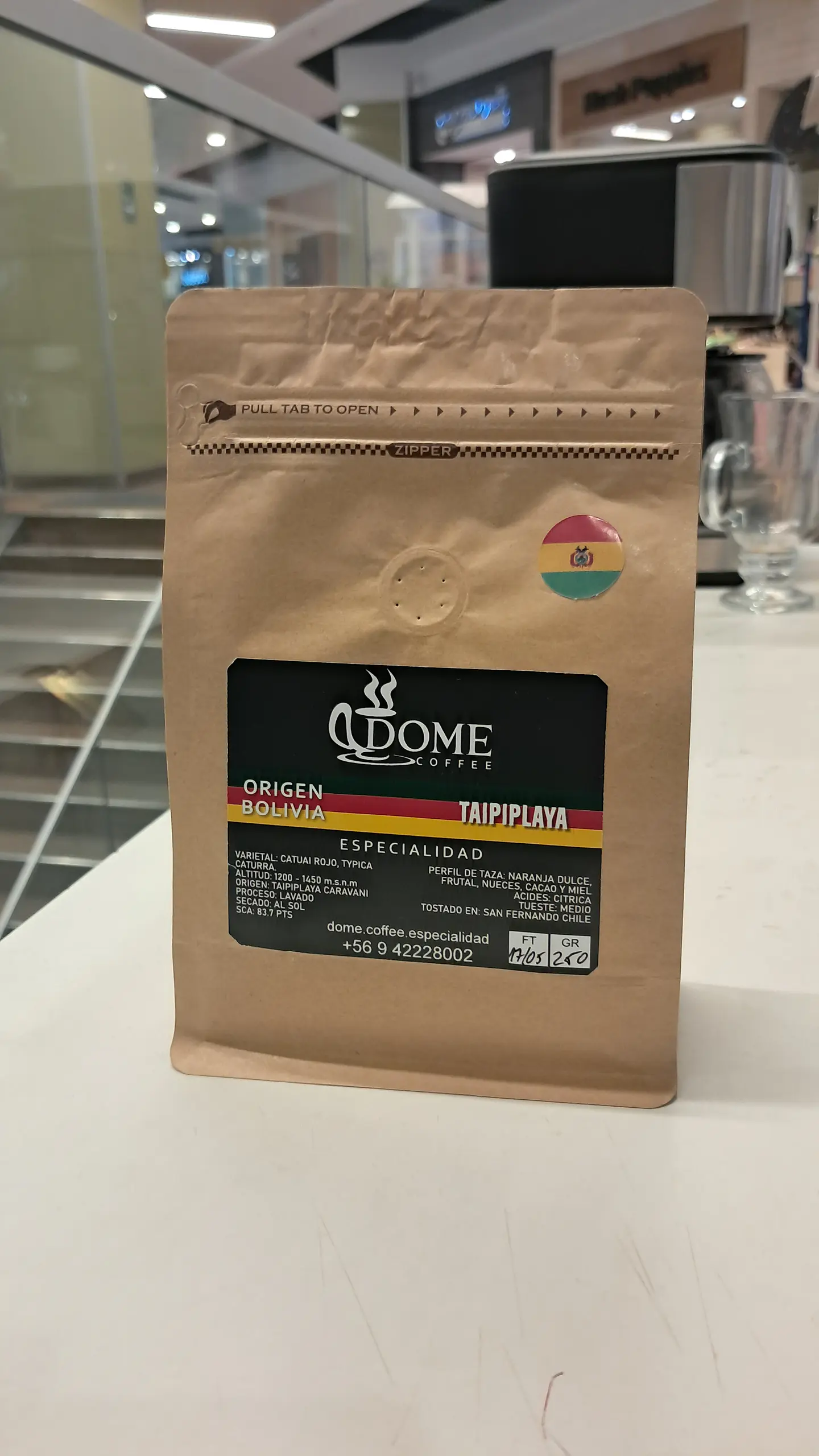 Cafe Origen Bolivia Taipiplaya varietal catuai rojo tipica castillo 83,7 pts sca 250gr  2