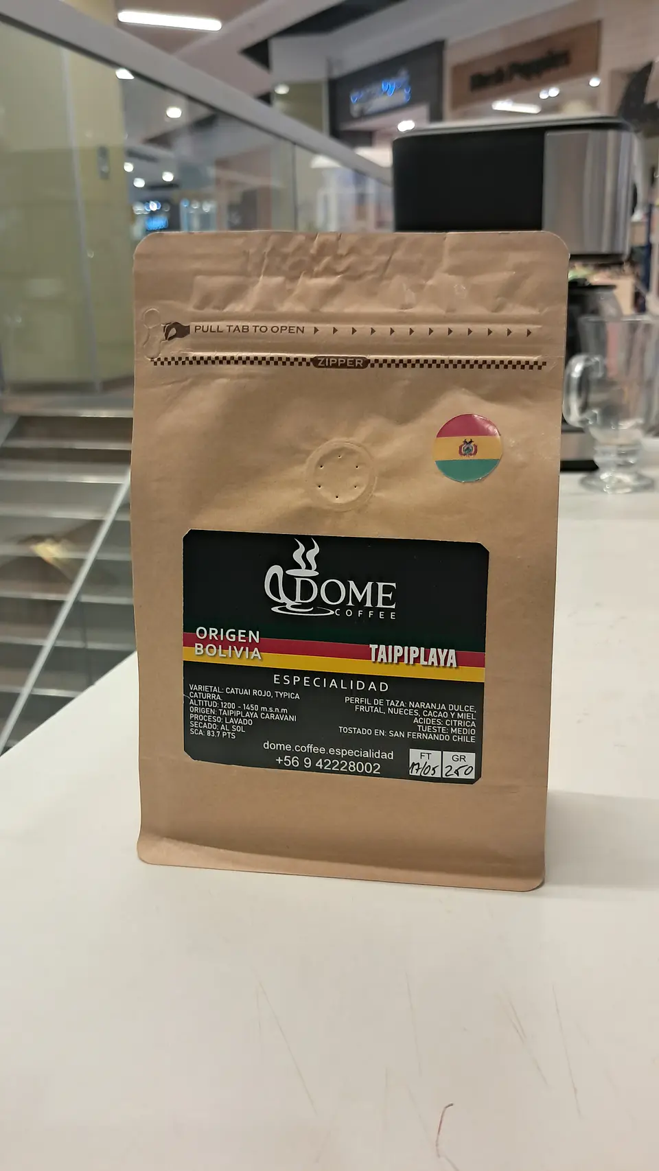 Cafe Origen Bolivia Taipiplaya varietal catuai rojo tipica castillo 83,7 pts sca 250gr  2