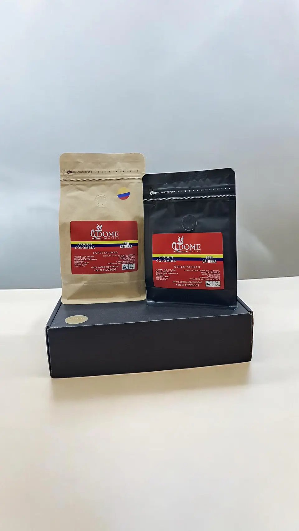 Pack Cafe Origen Colombia  Tabi Caturra  250 gr y 400 gr   2