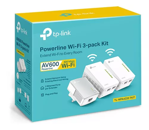 Kit Extensor Powerline Tp-link TL-WPA4220KIT WiFi AV600 300 Mbps Blanco