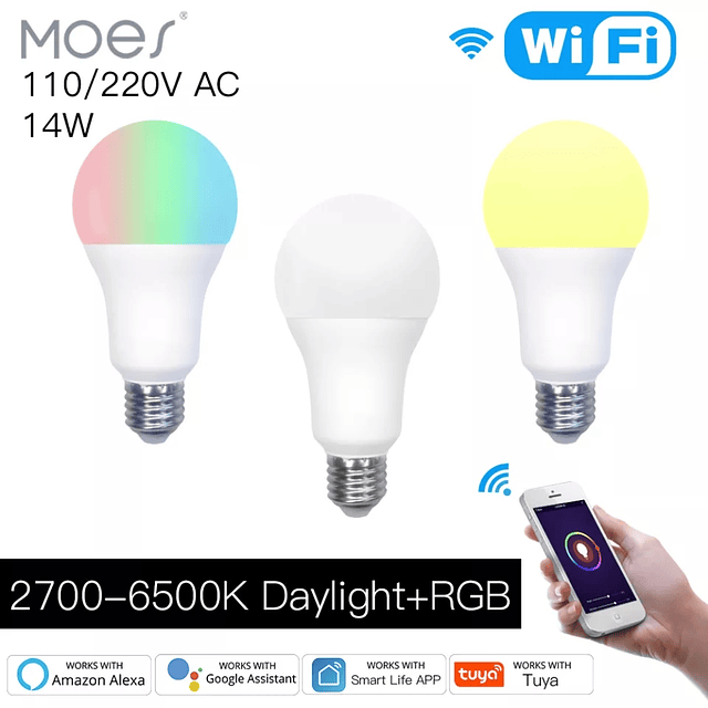 Bombilla LED Smart WiFi Matel estándar E27 14W RGB