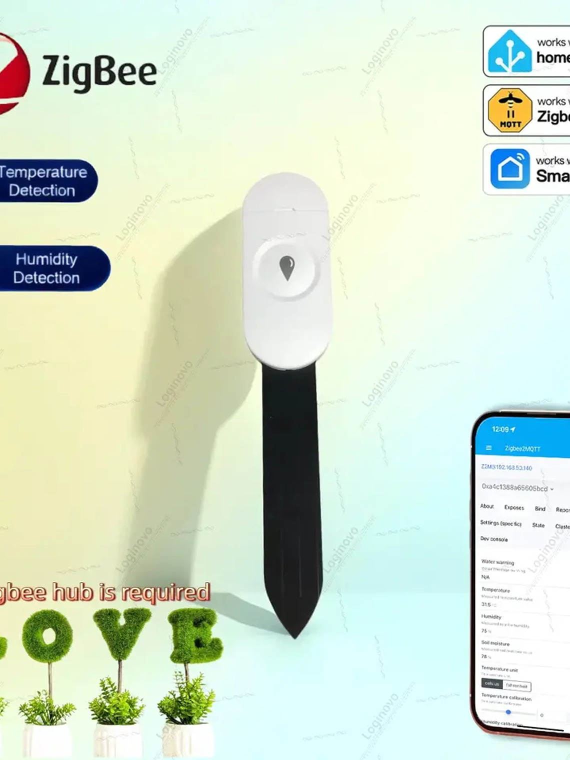 Probador de humedad y temperatura del suelo 1