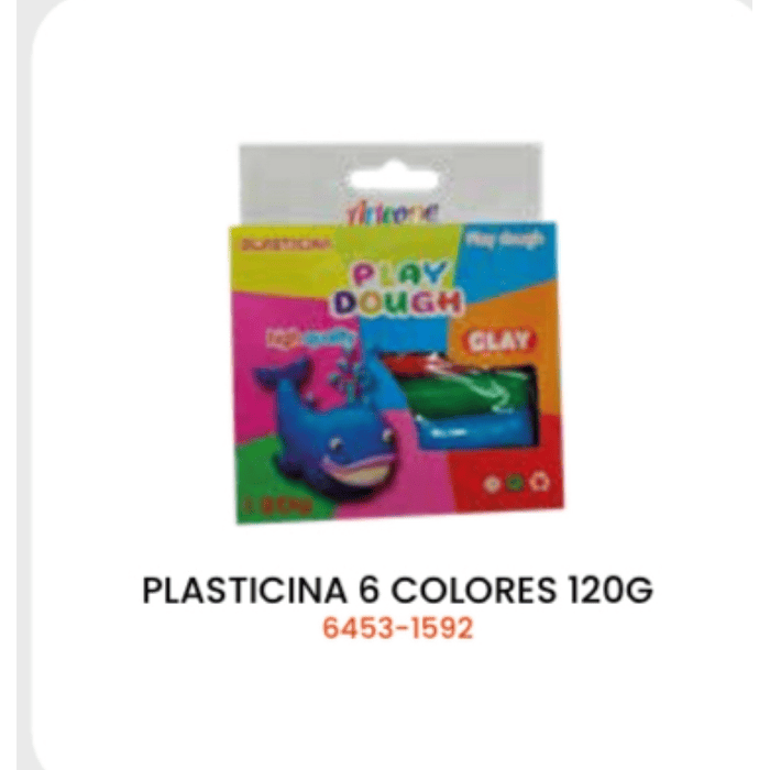 PLASTICINA 6 COLORES 120G 1