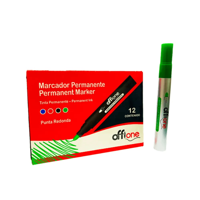 MARCADOR PERMANENTE  VERDE X 12 PCS 