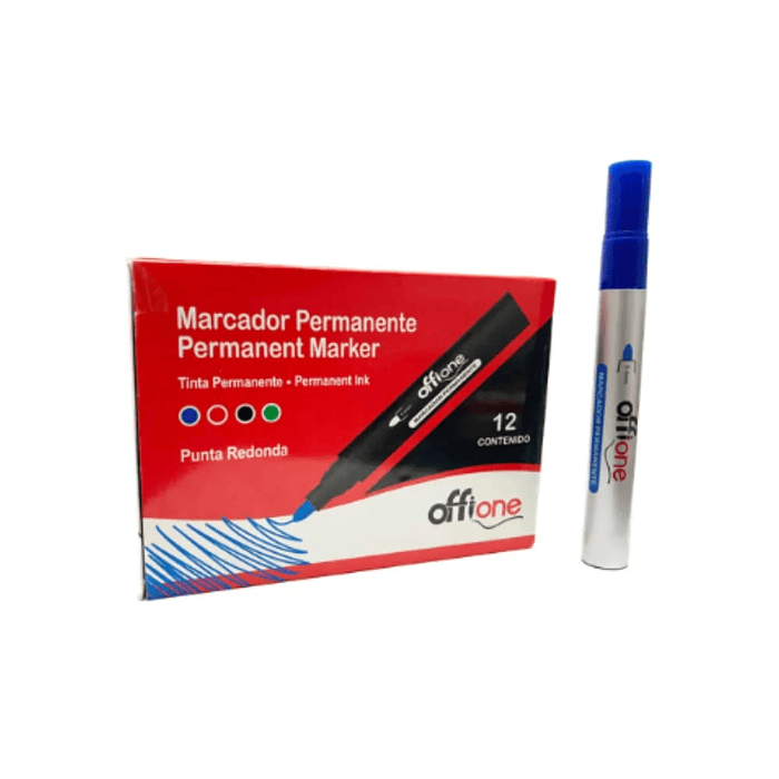 MARCADOR PERMANENTE AZUL X 12 PCS 