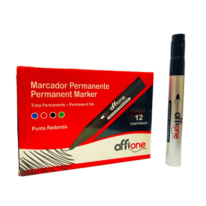 MARCADOR PERMANENTE NEGRO X 12 PCS 