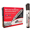 MARCADOR  NEGRO PIZARRA PERMANENTE x 12 PCS 1