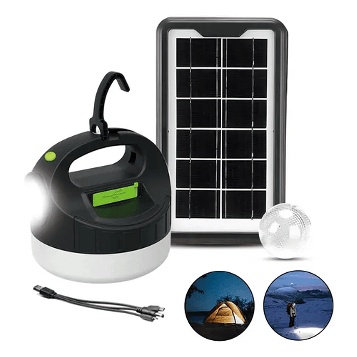 LAMPARA SOLAR CON BOBILLO Y PANEL SOLAR