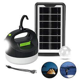 LAMPARA SOLAR CON BOBILLO Y PANEL SOLAR