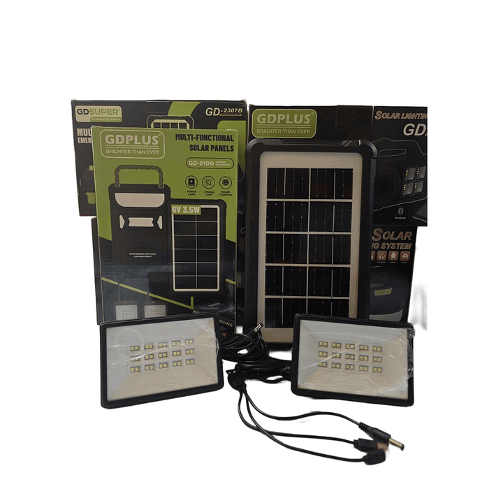 PANEL SOLAR CON 2 LAMPARA6V, 3.5W