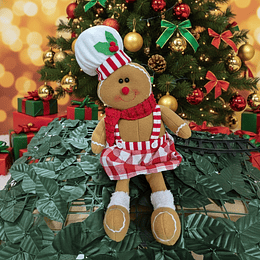 MUÑECO NAVIDAD JENGIBRE ROPA CUADROS