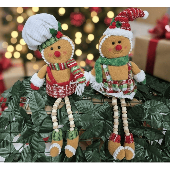 MUÑECO NAVIDAD JENGIBRE PATAS DE MADERA