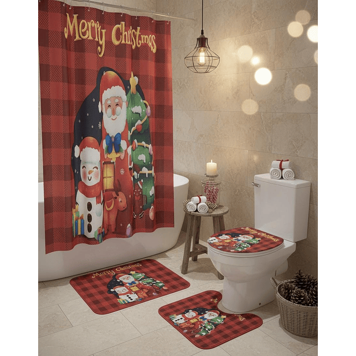 SET DE BAÑO NAVIDAD 4PCS
