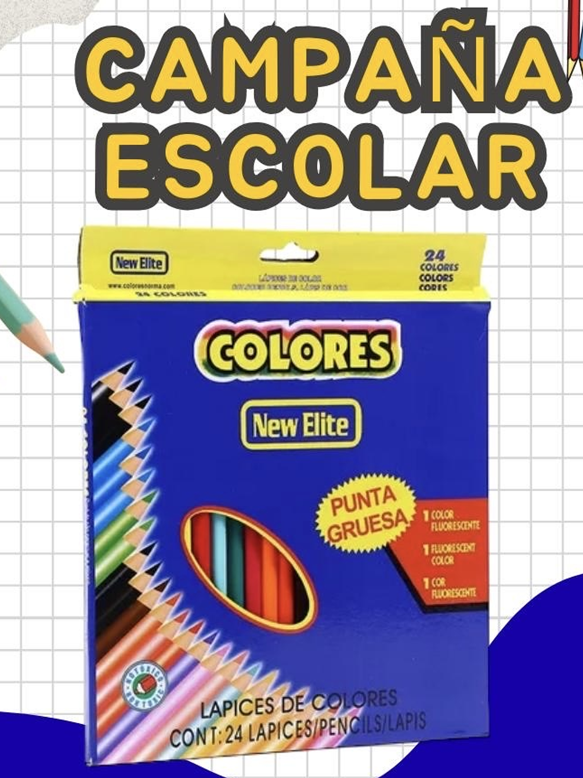 COLORES PUNTA GRUESA 24PCS  1