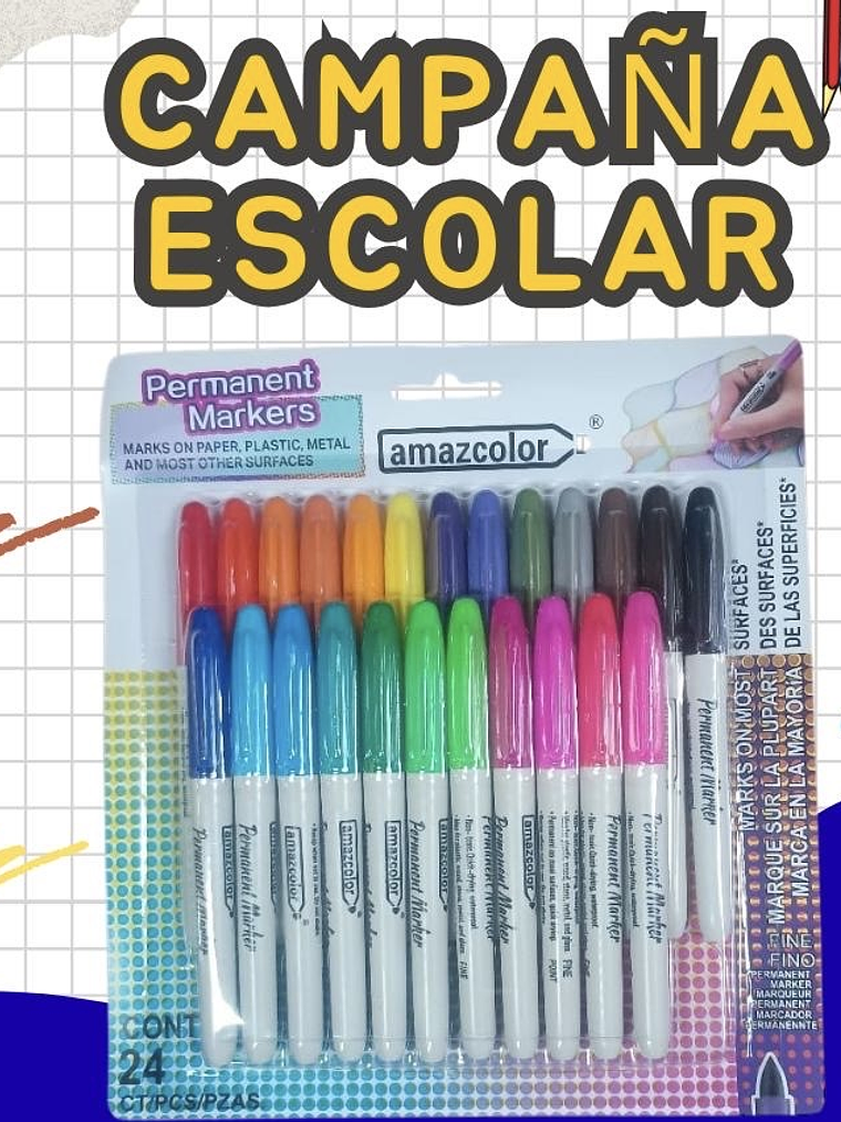 MARCADOR PERMANENTE AZMACOLOR 24PCS  1