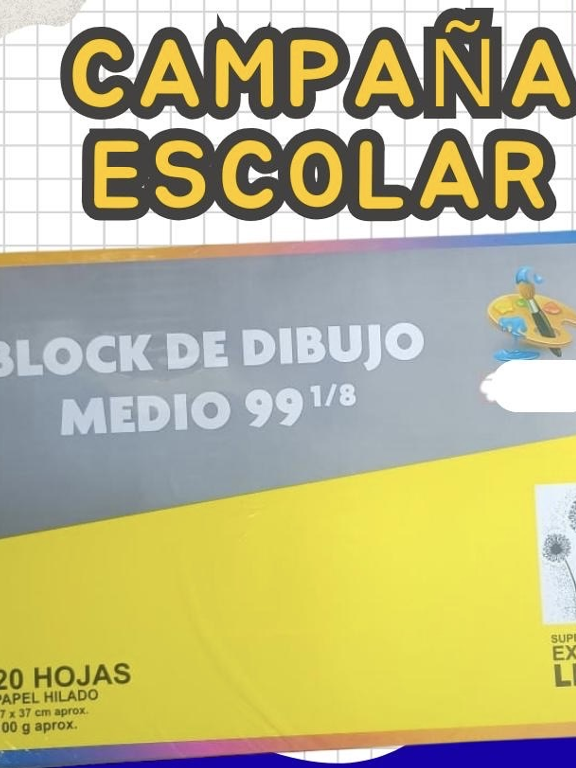 BLOCK DE DIBUJO 20HOJAS 27X37CM  1