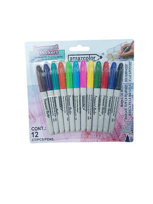 MARCADOR PERMANENTE AMAZCOLOR 12PCS 