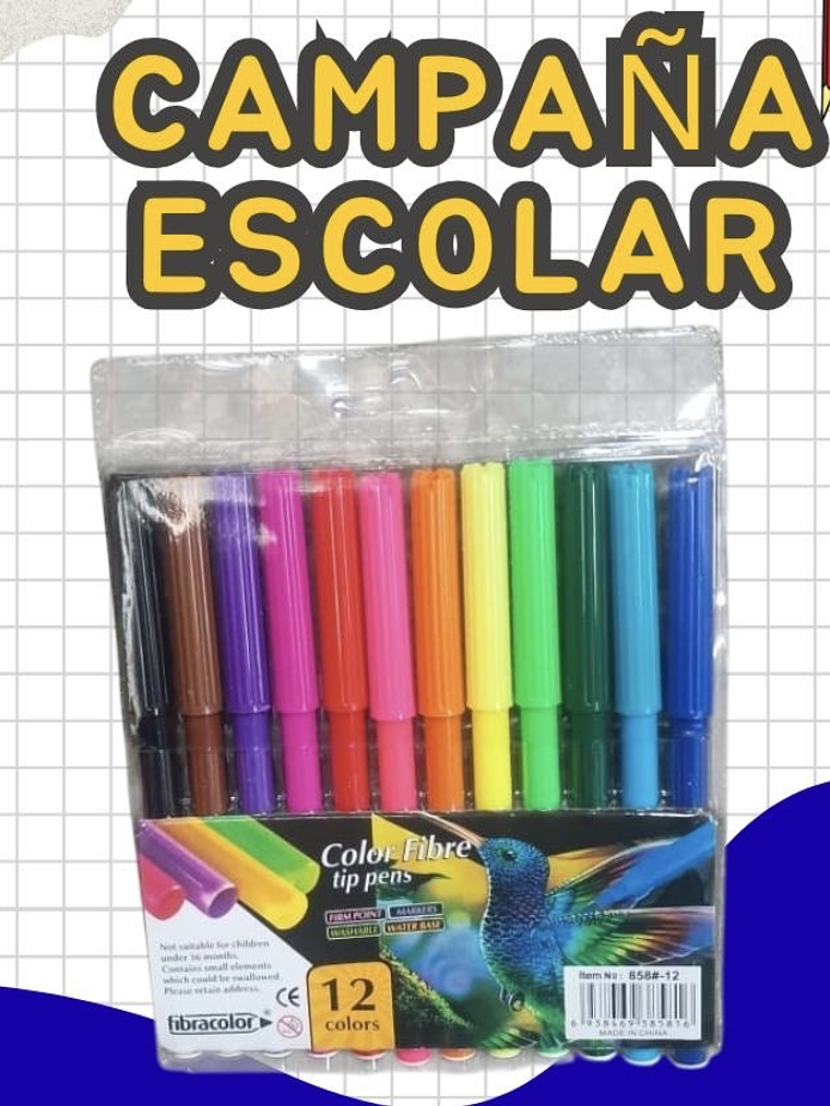MARCADOR DELGADO 12 PCS 1
