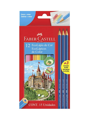 COLORES+ LAPIZ GRAFITO FABER CASTELL 15PCS