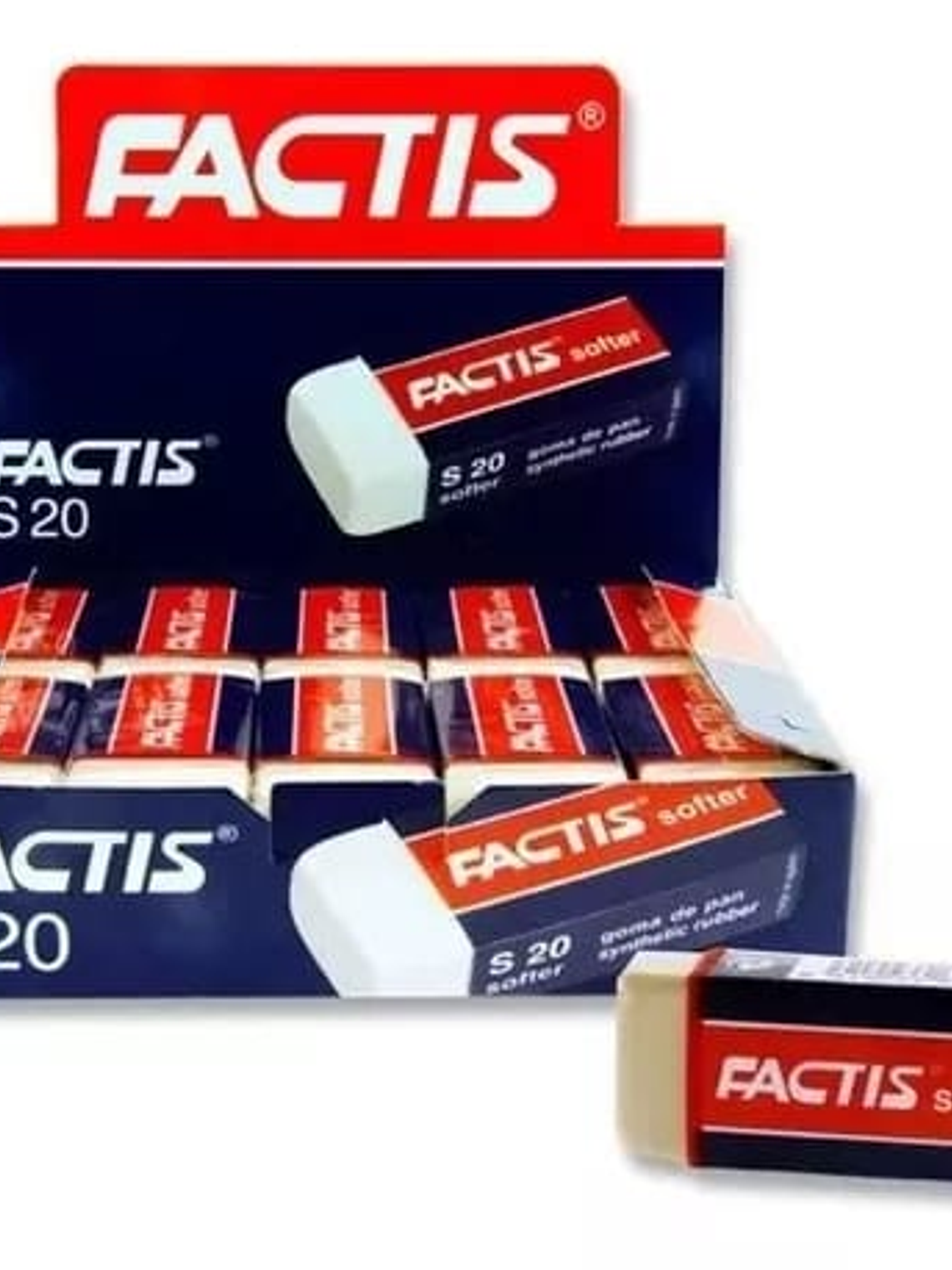 GOMA DE BORRAR FACTIS 20PCS 1