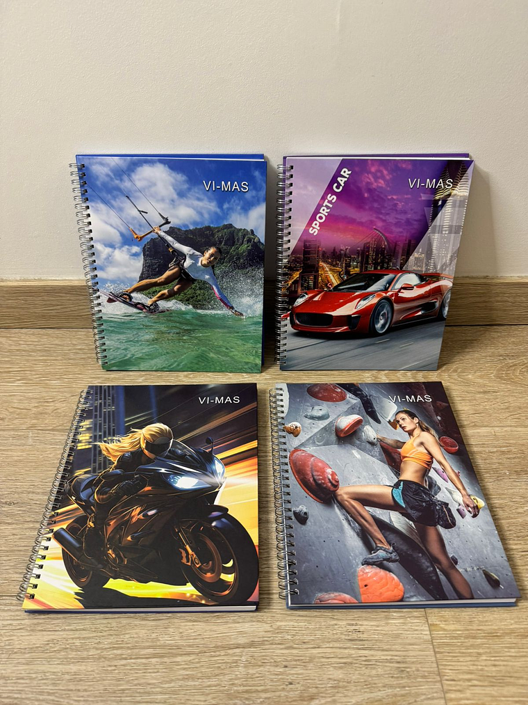 CUADERNO TAPA DURA VI-MAS 100HOJAS  7MM DISEÑO HOMBRE Y MUJER  1