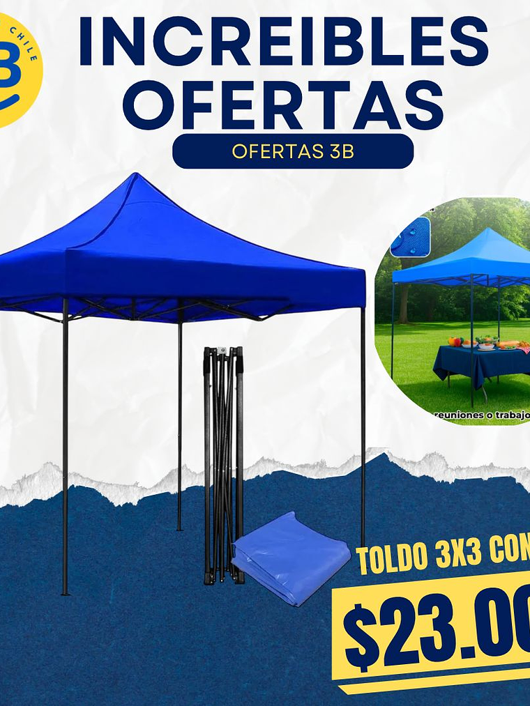 Toldo 3x3 CN UV FIERRO CUADRADO  1