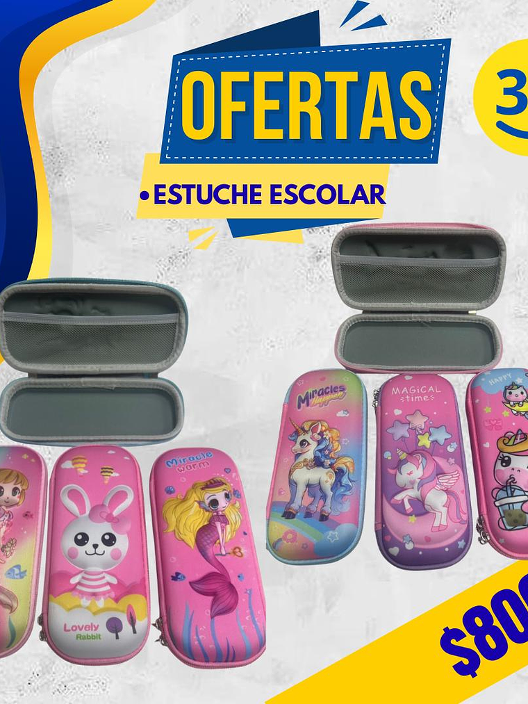 ESTUCHE 3D ESCOLAR  2