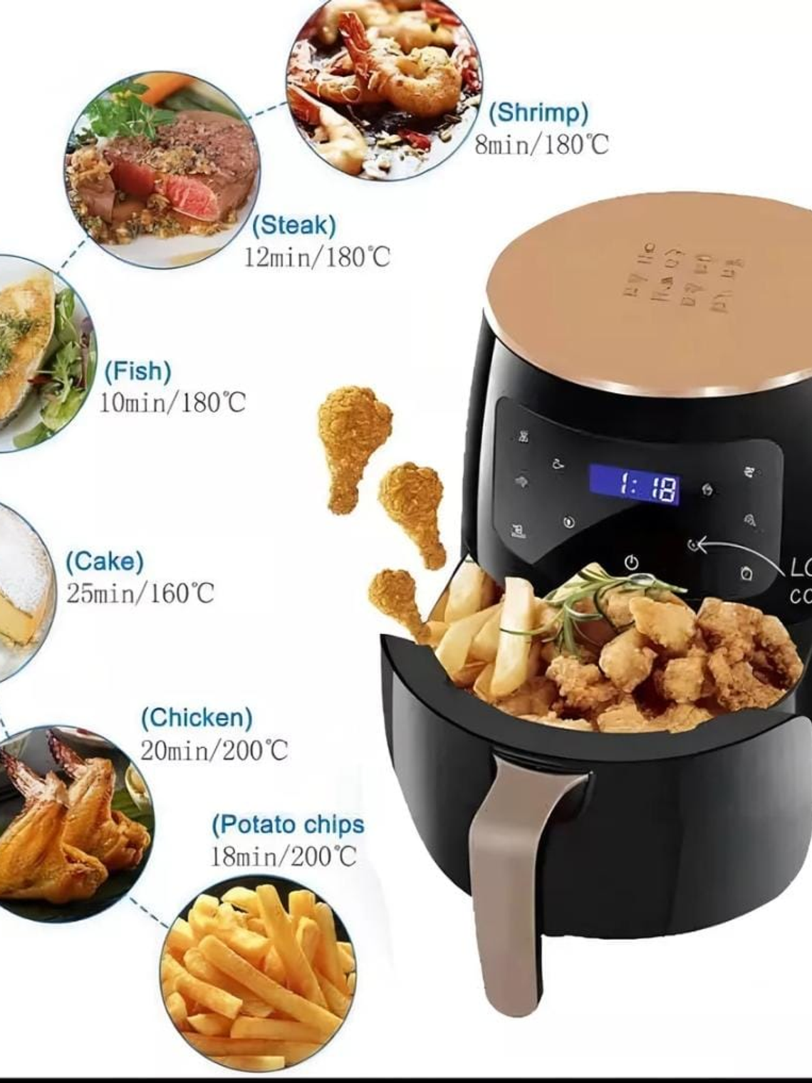 FREIDORA DE AIRE 8L 2400W  1